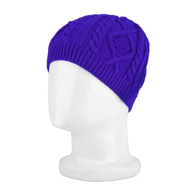 Korean Stylebeanieswarm Wool Knitted Crochet Slouch Hat Skullies Capcasquette Gorros De Lana Multicolor 3