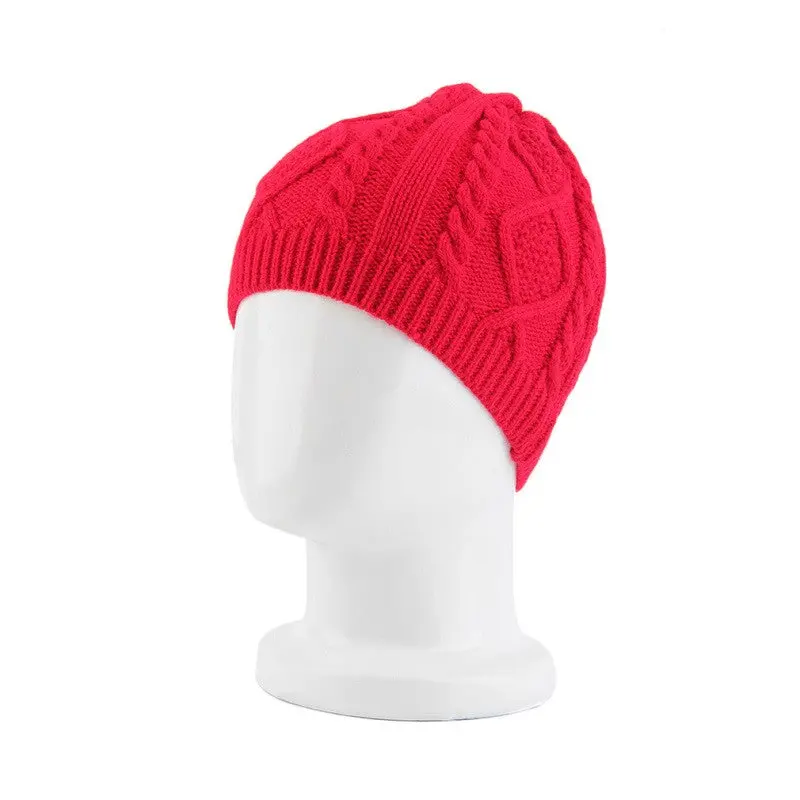 Korean Stylebeanieswarm Wool Knitted Crochet Slouch Hat Skullies Capcasquette Gorros De Lana Multicolor 4