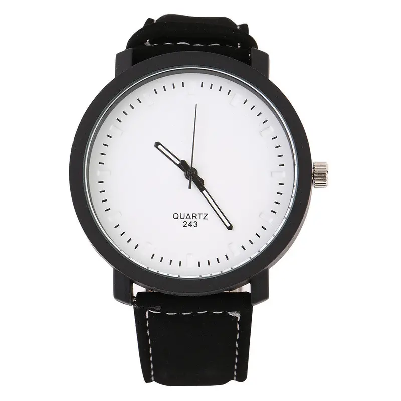 Korean Styleminimalist No Letterandcouple Lovers Watches Leather Belt Quartz Wrist Watch 2