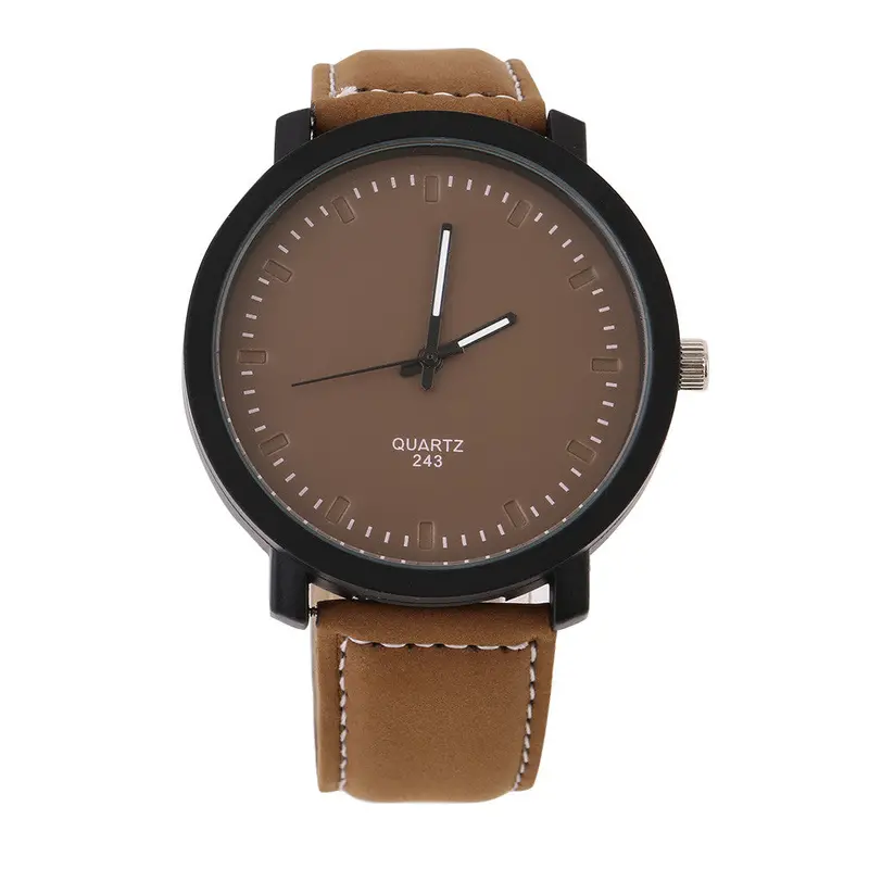 Korean Styleminimalist No Letterandcouple Lovers Watches Leather Belt Quartz Wrist Watch 3