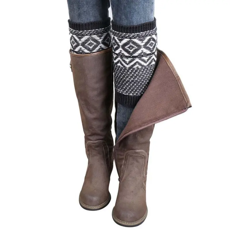Korean Women Lady Knitted Crochet Socks Leg Boots Warmer Cover Leggings Fast Shipping 2