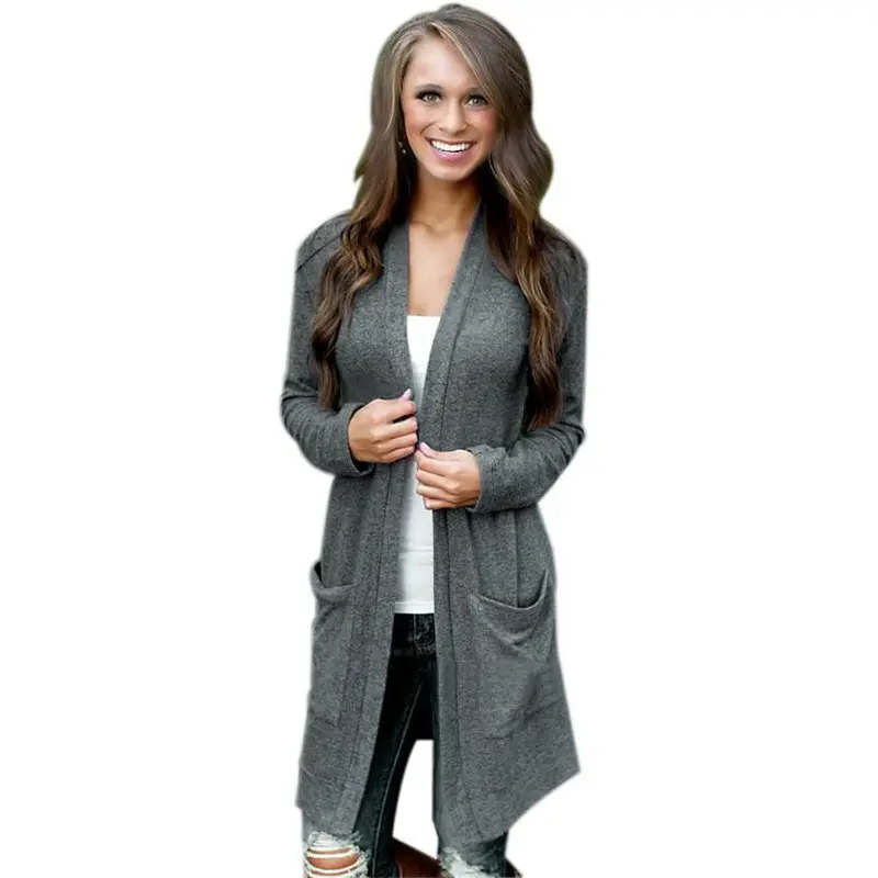 Korean Womens Lady Elegant Casual Knit Sleeve Sweater Coat Loose Long Cardigan Jacket Fast Shipping 1