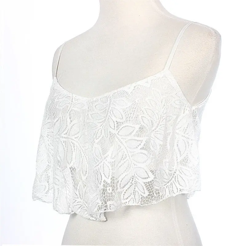 Lace Floral Crop Tops Bralette Bralet White For Women Plus Size 3