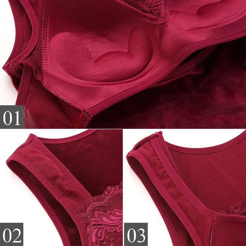 Lace Flower Side Solid Color Sleeveless Lady Tops Underwear Vest Sexyplush Tank Top Keeping Body Warm 9