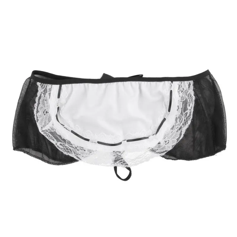 Lace Lingerie Babydoll Sleepwear Underwear Sheer Naughty Maid Costume Bra Topmini Skirt With G-Stringleg Band 2