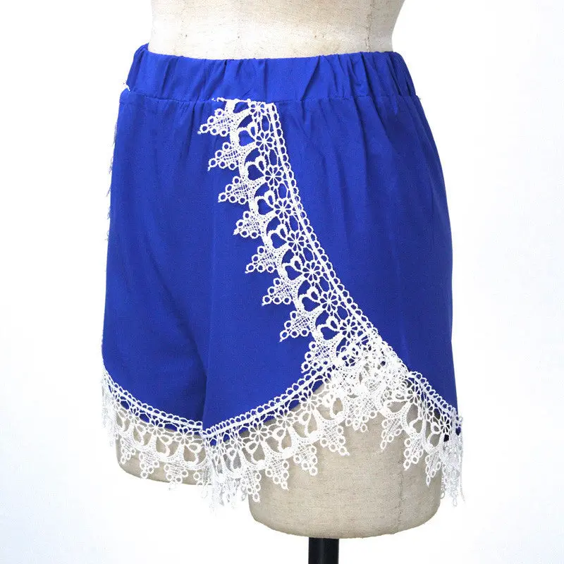 Lace Women Shorts Blue Shorts Size Sxl Lace Decorated Lady Short Pants Trousers 3