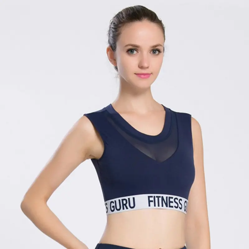 Ladies Bra Fast Drying Absorb Sweat Shockproof Bra Padded Stretch Top Vest Style 6