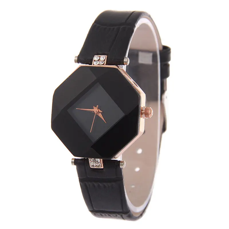 Ladies Dress Watches Women Crystal Rhinestone Pu Leather Band Clock Relogio Feminino Quartz Watch 1