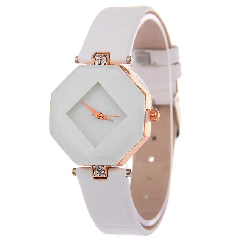 Ladies Dress Watches Women Crystal Rhinestone Pu Leather Band Clock Relogio Feminino Quartz Watch 5