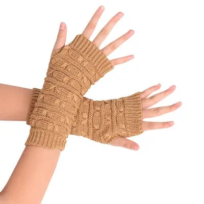 Ladies Fingerless Gloves Mittens Knitted Arm Glove Soft Warm Mitten Guantes Mujer 1