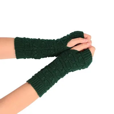 Ladies Fingerless Gloves Mittens Knitted Arm Glove Soft Warm Mitten Guantes Mujer 4