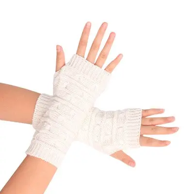 Ladies Fingerless Gloves Mittens Knitted Arm Glove Soft Warm Mitten Guantes Mujer 7