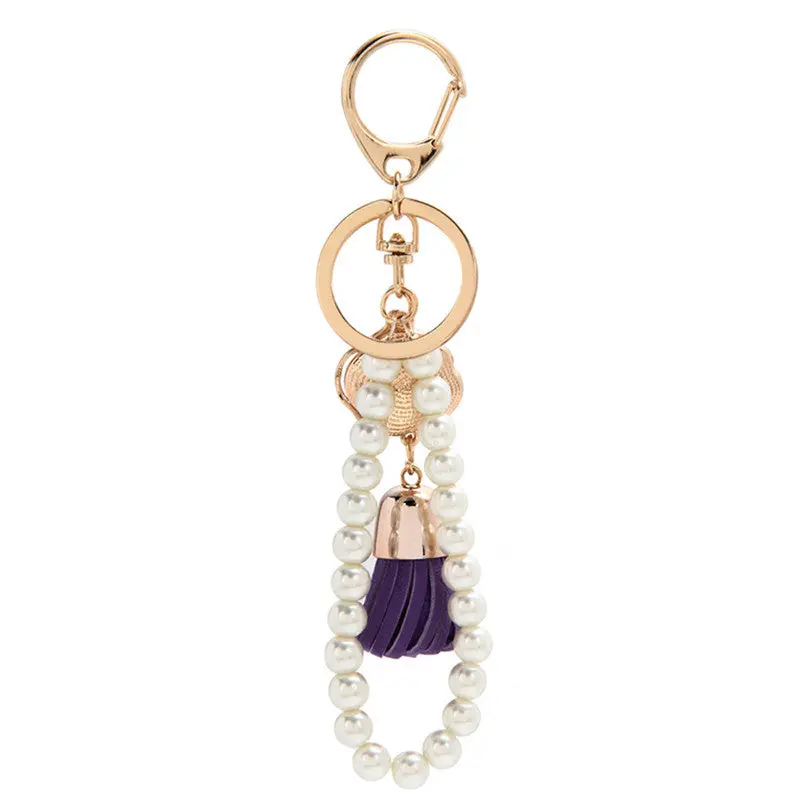 Ladies Key Chain S Tassel Pearl Keychain Bag Handbag Key Ring Car Key Pendant Gifts For Women Girl Feida 3