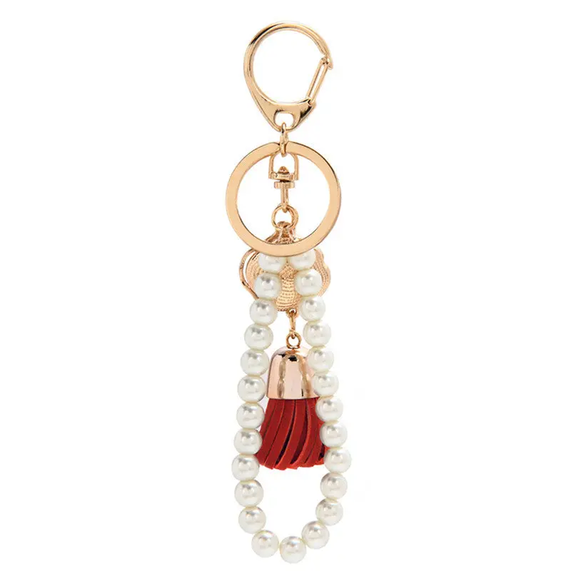 Ladies Key Chain S Tassel Pearl Keychain Bag Handbag Key Ring Car Key Pendant Gifts For Women Girl Feida 4