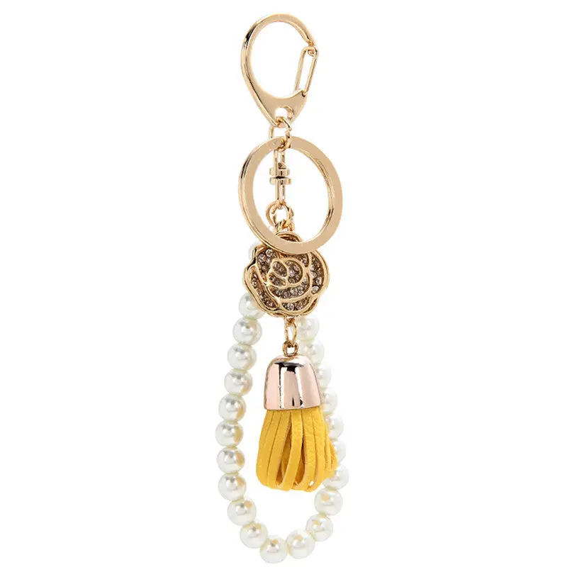 Ladies Key Chain S Tassel Pearl Keychain Bag Handbag Key Ring Car Key Pendant Gifts For Women Girl Feida 6