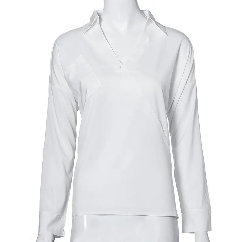 Ladies Office Shirts Casual White V-Neck Chiffon Shirt Women Oversize Loose Tops Blouse Plus Size 4Xl Feida 2