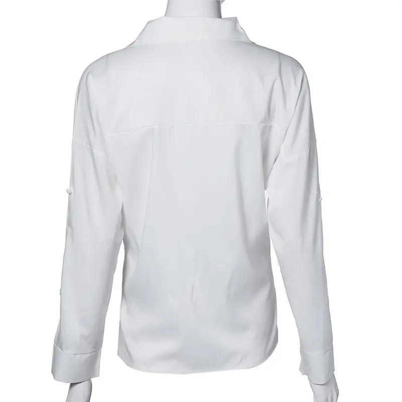 Ladies Office Shirts Casual White V-Neck Chiffon Shirt Women Oversize Loose Tops Blouse Plus Size 4Xl Feida 5