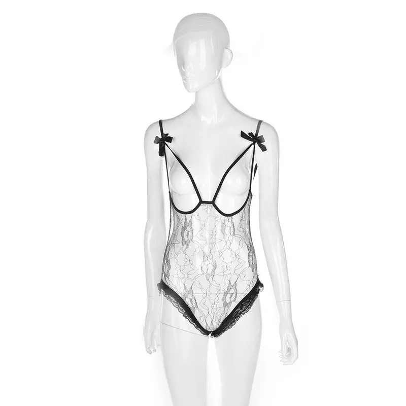 Ladies Sexy Bra Lingerie Underwear Strapless Lace Hollow Dress +G String Bodysuit 1