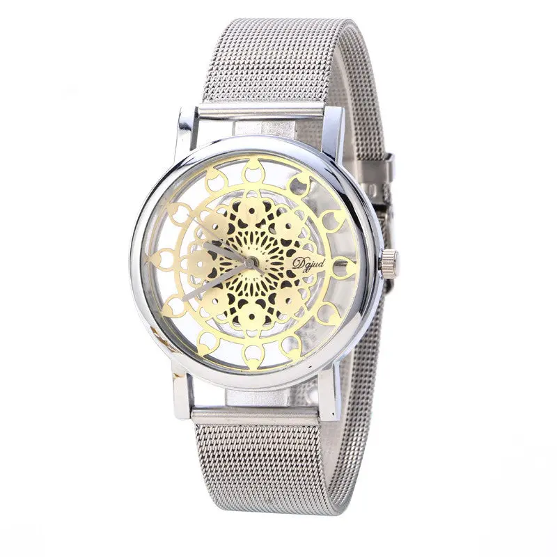 Ladies Silver Gold Watch Phoenix Automatic Mechanical Hollow-Out Stainless Steel Wrist Watch Watches Women Watch 2