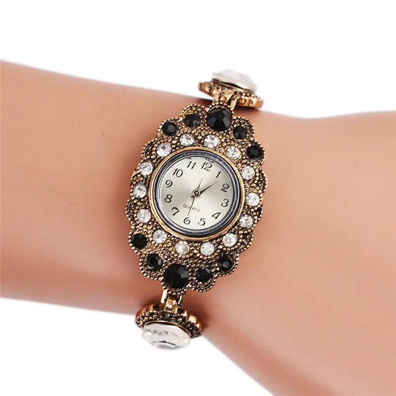 Ladies Watch Clock Women Montre Retro Diamond Metal Bracelet Wrist Watch Ladies Watches Feida 1