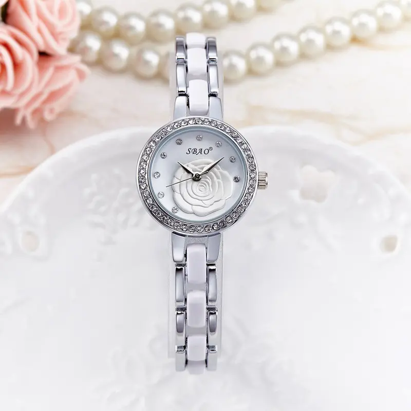 Ladies Watch Relogio Crystals Quartz Diamond Women Analog Wrist Bracelet Watch Feida 1