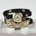 Ladies Watches Bracelet Montre Luxury Watch Women Vintage Leather Strap Angel Wings Rivet Bracelet Wrist Watch Feida 6