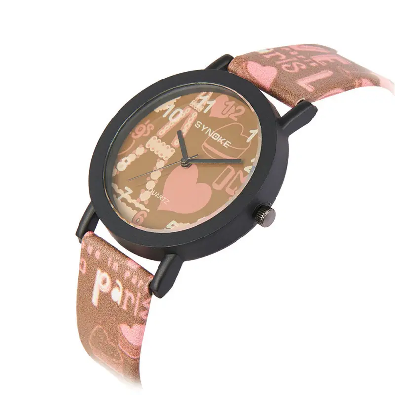 Ladies Watches Famous Synoke Dress Watch Leather Band Stainless Steel Luxury Watch Women Quartz-Watch Relogios 2