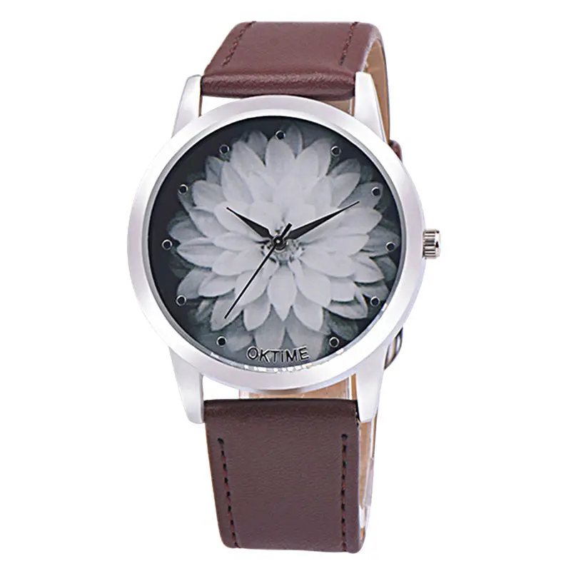 Ladies Watches Flower Leather Analog Quartz Watch Casual Montre Fast Shipping Feida 3