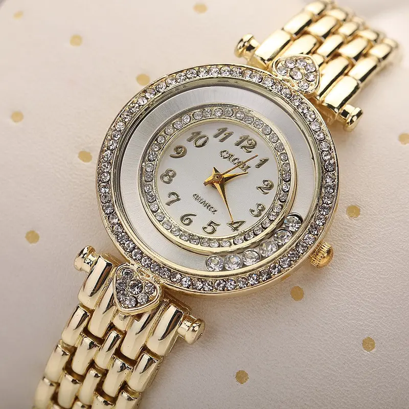 Ladies Watches Gold Luxury Dress Watch Men's Women's Leather Stainless Steel Quartz Wrist Watch Bracelet Relogio Feminino 1