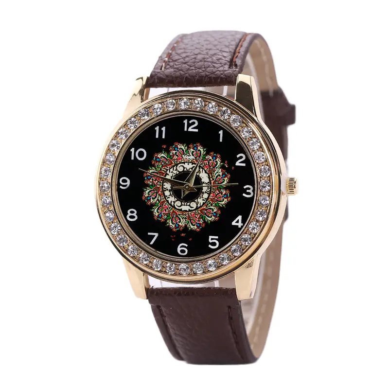 Ladies Watches Leather Band Stainless Steel Quartz Analog Wrist Watch Women Dress Watch Montre Feida 3