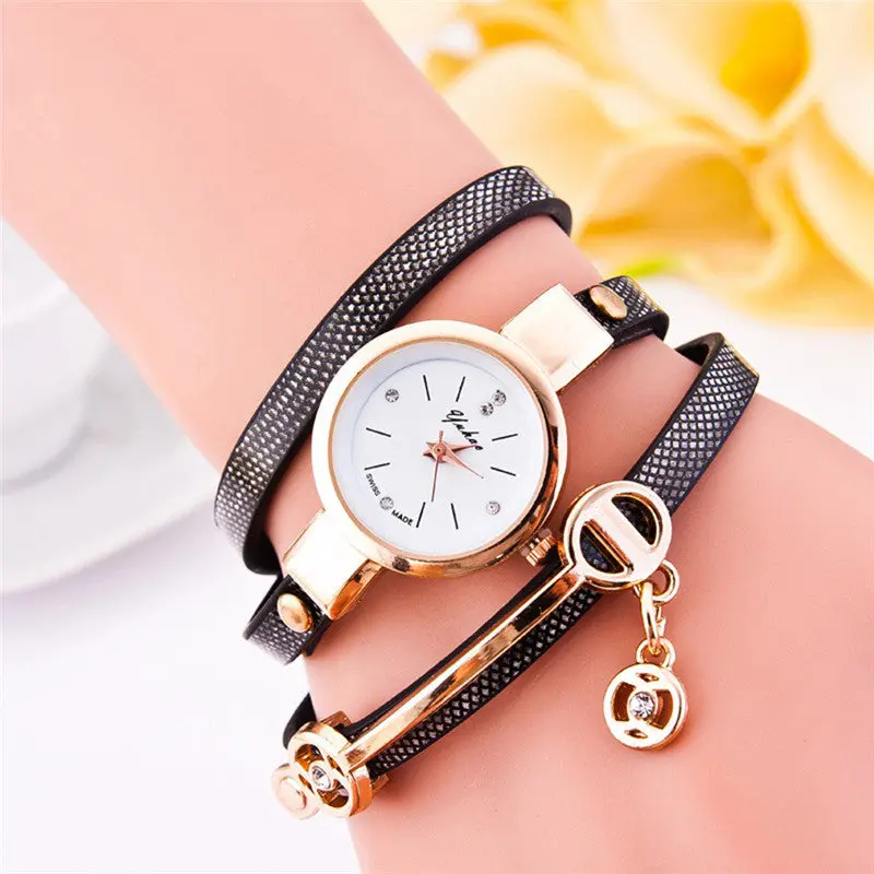 Ladies Watches Leather Rhinestone Analog Quartz Bracelet Wrist Watches Relogio Feminino Clock Women Feida 1