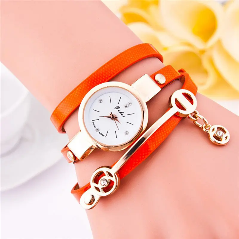Ladies Watches Leather Rhinestone Analog Quartz Bracelet Wrist Watches Relogio Feminino Clock Women Feida 4