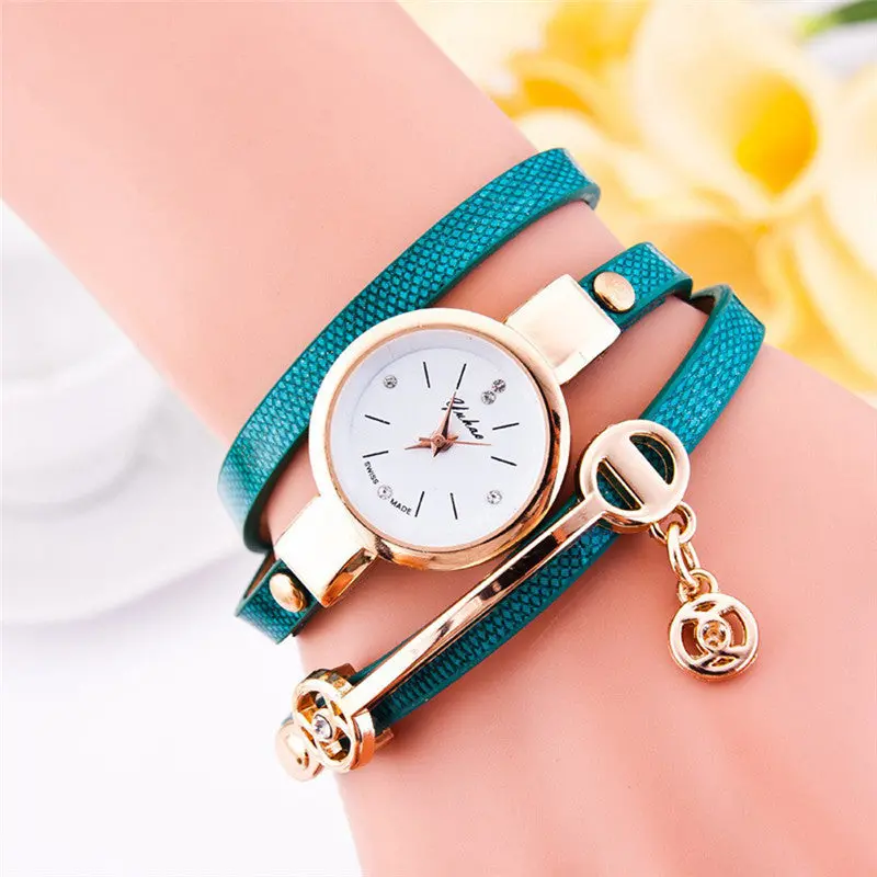 Ladies Watches Leather Rhinestone Analog Quartz Bracelet Wrist Watches Relogio Feminino Clock Women Feida 6