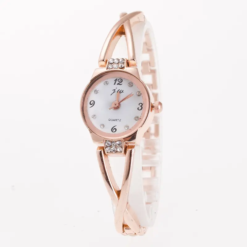 Ladies Watches Luxury Women's Minimalism Rhinestone Golden Stainless Steel Wrist Watch Feida 1
