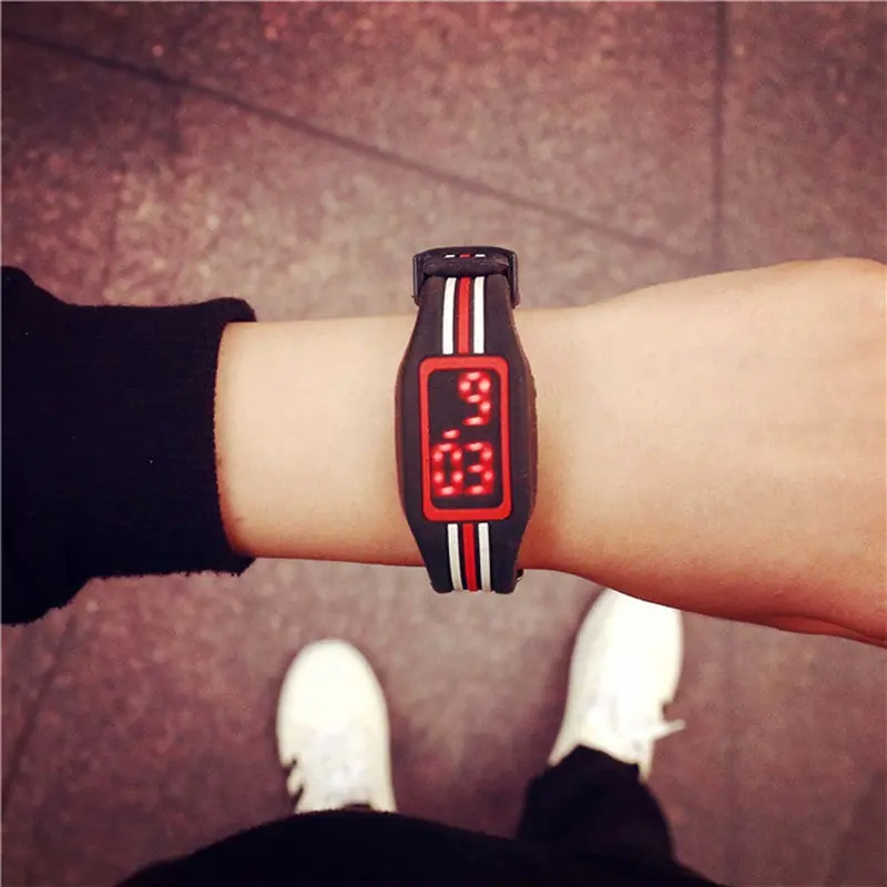 Ladies Watches Mens Womens Silicone Led Sport Bracelet Touch Digital Wrist Watch Montre Gift Feida 1