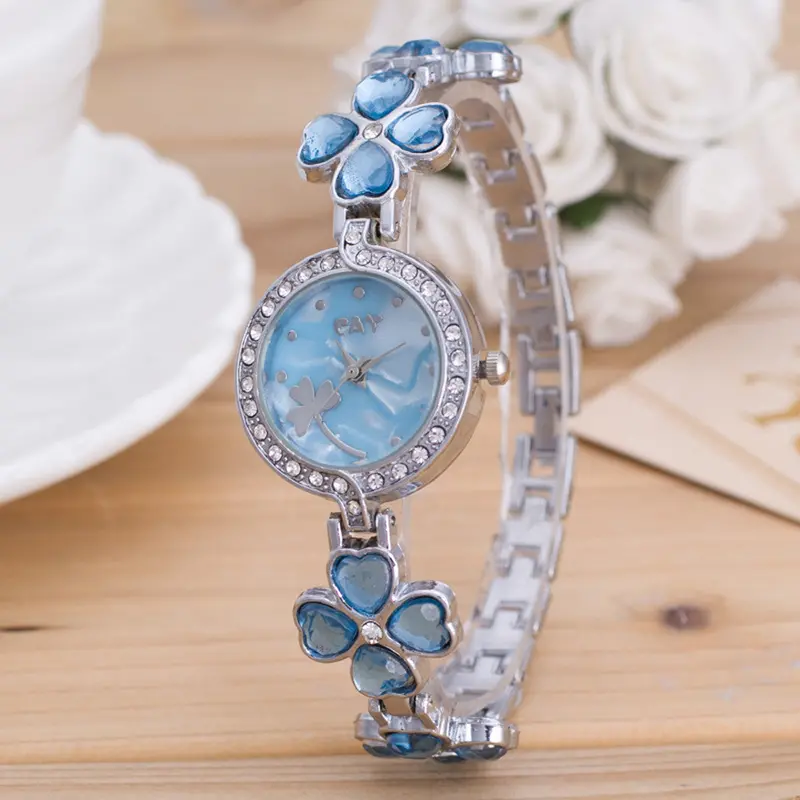 Ladies Women Bracelet Watch Relogio Feminino Minimalism Rhinestone Golden Stainless Steel Wrist Watch Feida 1