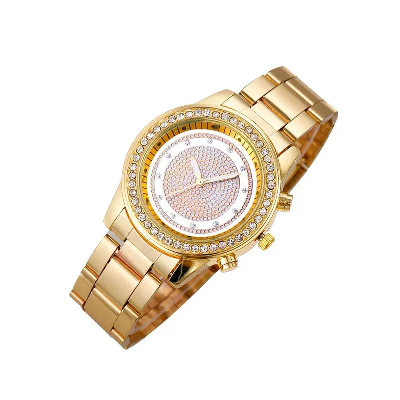Ladies Women Girl Stainless Steel Quartz Wrist Watch Woman Watches Luxury Gold Montre Feida 2
