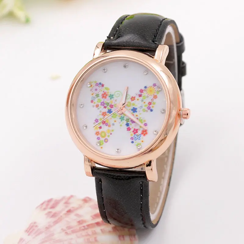 Ladies Wrist Watch Butterfly Quartz Watch Montre Clock Quartz-Watch Relogio Feminino 1