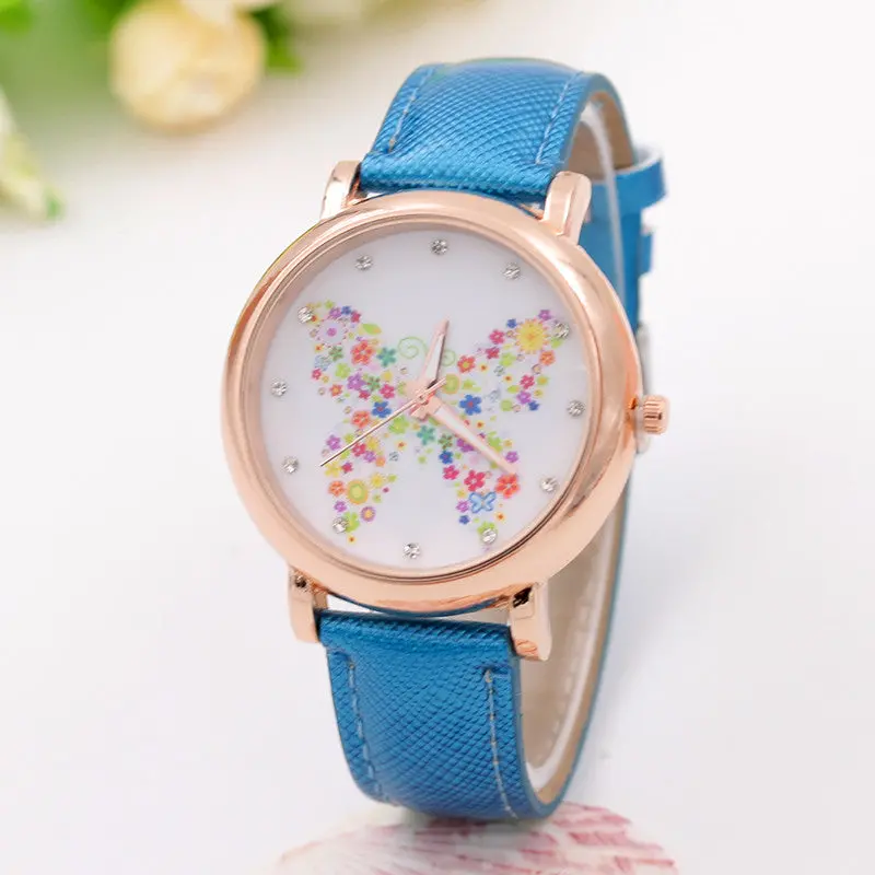 Ladies Wrist Watch Butterfly Quartz Watch Montre Clock Quartz-Watch Relogio Feminino 2