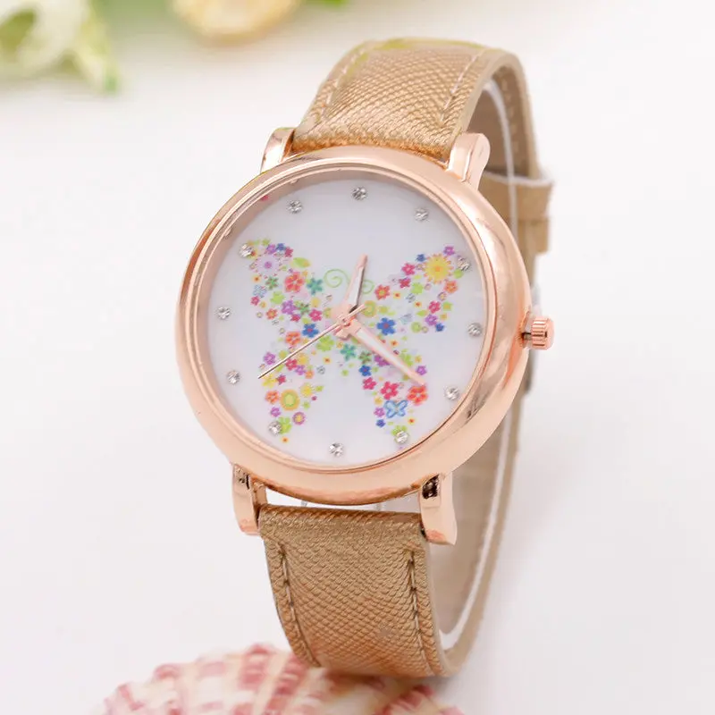 Ladies Wrist Watch Butterfly Quartz Watch Montre Clock Quartz-Watch Relogio Feminino 3
