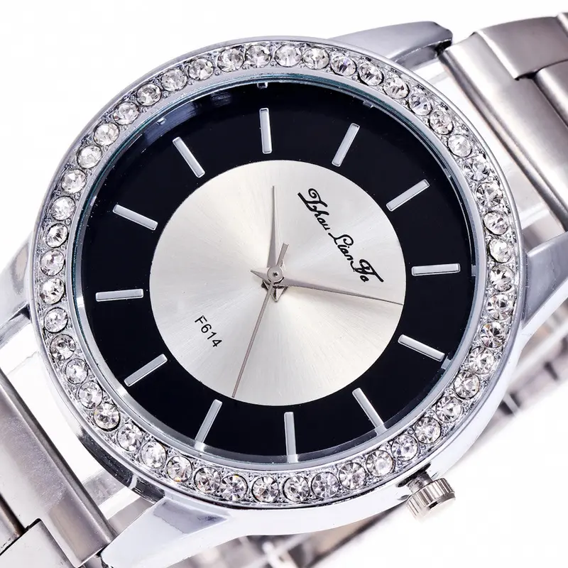 Ladies Wrist Watch Design Diamond Dial Full Steel Analog Quartz Luxury Watch Women Feida 1