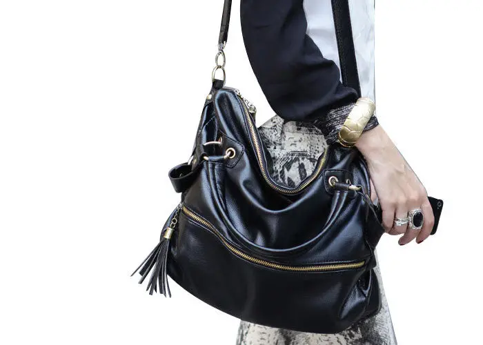 Lady Handbag Shoulder Bag Tote Purse Pu Leather Women Messenger Black Brown Freeship 1