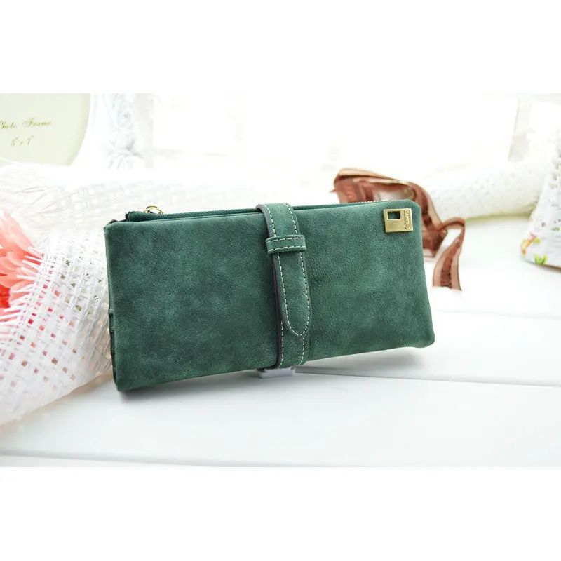 Lady Scrub Retro Purse Card Holder Hit Color Clutch Wallet Bag 1