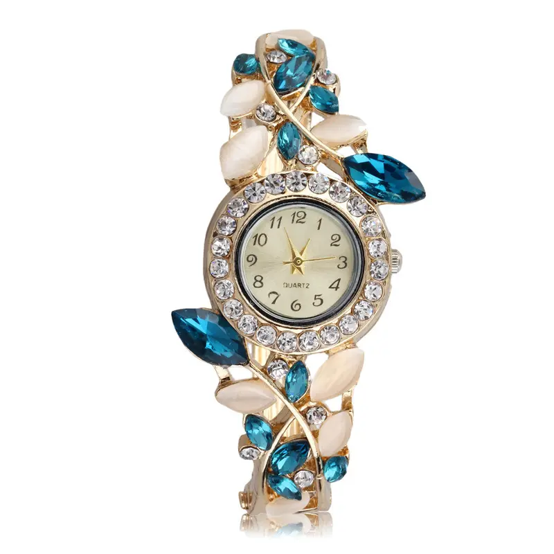 Lady Watches Stainless Steel Wrist Watch Leaves Shape Able Design Bracelet Watch Metal Shell 1