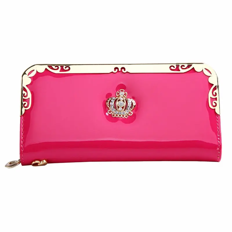 Lady Women Wallet Clutch Long Purse Imperial Crown Pattren Leather Card Holder Hbag Bags 4