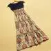 Lady Womens Flower Print Bohemia Style Sleeveless Vmaxi Long Dress Ping 1