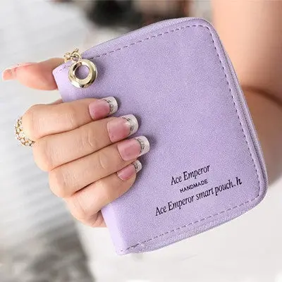 Lady Women's Purse Wallets With Zipper Mini Purse Leather Wallet Credit Card Holder Bags Purse Carteras 5
