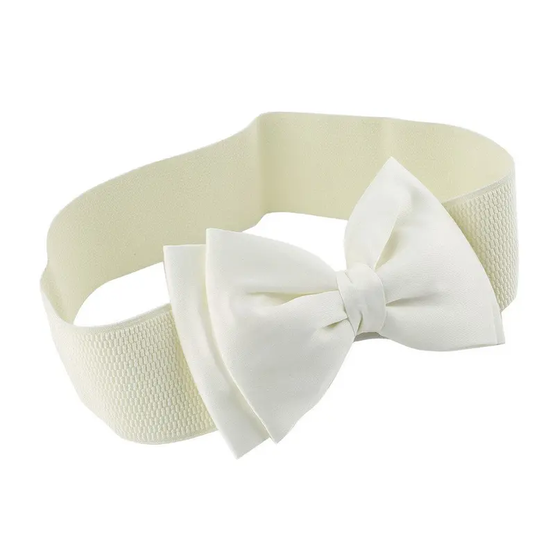 Ladywide Elastic Stretch Bowknot Elastic Bow Wide Stretch Buckle Waistband Waist Belt 1