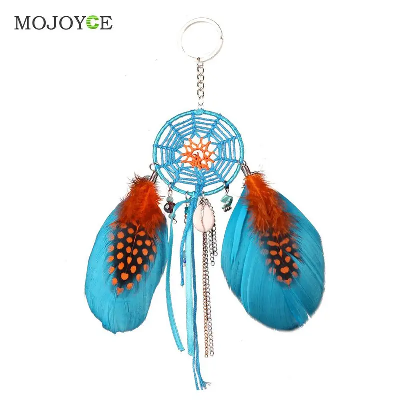 Lake Blue Dream With Feather Dreamcather Keyring Wall Hanging Decoration Key Chain Gift 1