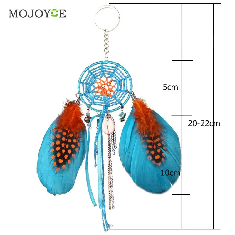 Lake Blue Dream With Feather Dreamcather Keyring Wall Hanging Decoration Key Chain Gift 2